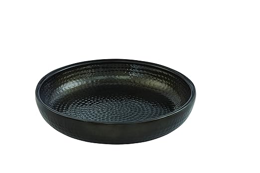 American Metalcraft ADSEAB12 Hammered Aluminum Seafood Tray, Double Wall, Black, 80-Ounce