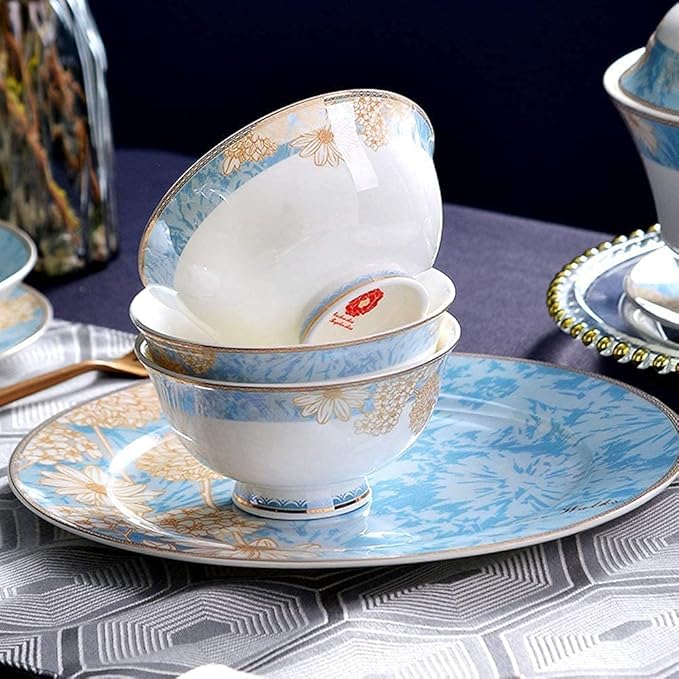 Dinnerware Sets - Luxury Gift Dishes Service Set, Luxury Porcelain Dinnerware Set, 60 Pieces Handmade Chinese Palace Ceramics Dinner Sets Plates/Bowls - Tableware Combination Set