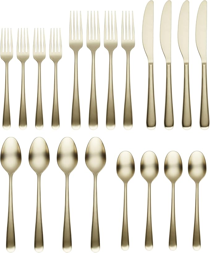 Cambridge 514720CKW12R Rafael Champagne Flatware, 20-Piece Set