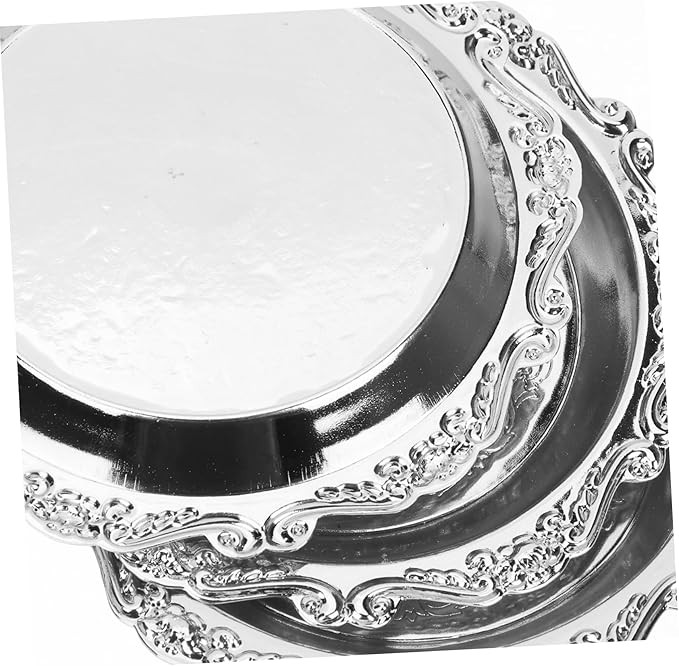 Happyyami 6pcs Mini Snack Plates Vintage Style Fruit Tray for Parties Serving Trays Elegant Metal Design Serving Dish for Chips and Nuts