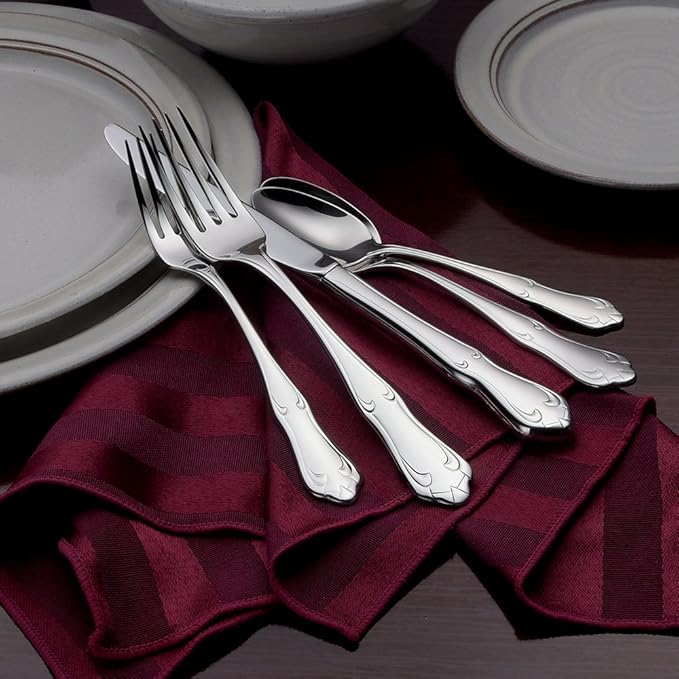 Liberty Tabletop Champlin 45-piece 18/10 Flatware Set Service for 8, Includes Serving Pieces Made in USA