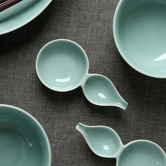 Appetizer Bowls 6pcs Gourd Shape Seasoning Dishes Dipping Bowls Appetizer Plates for Sushi Soy Dipping Bowl Snack Dessert Serving Dishes for Kitchen Home(4.72 Inch) Salad Bowls
