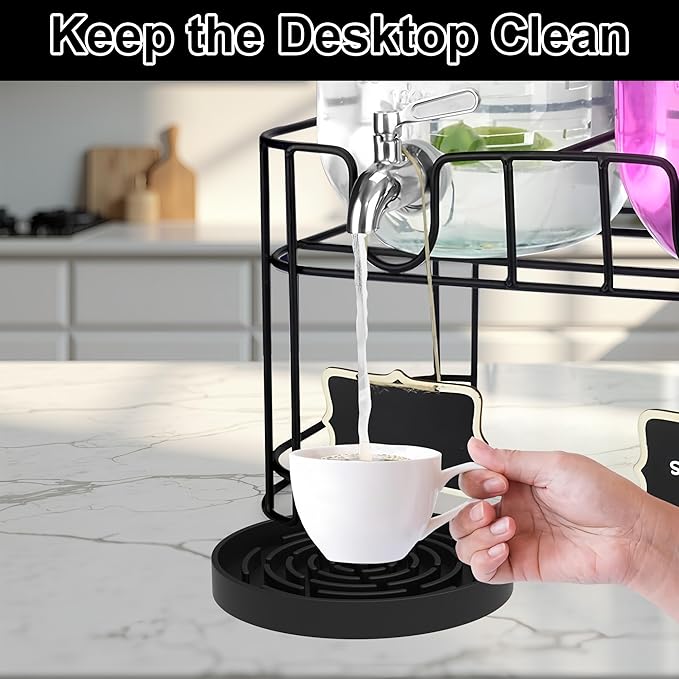 Drip Pan Compatible with Hamilton Beach Coffee Urn, 1 Pack Black Silicone Drip Mat for Elite Gourmet SYBO and Other Beverage Dispenser