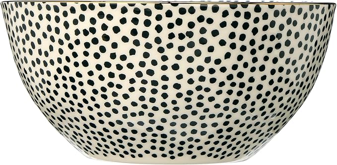 12-Piece Ceramic Dinnerware Set, Black & White, Dishwasher & Microwave Safe Tableware for Home Kitchen Dining Entertaining