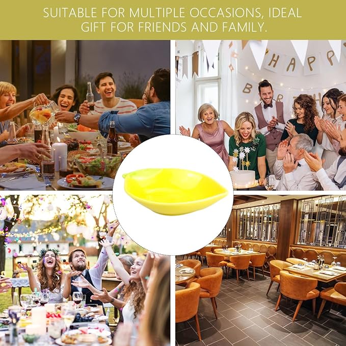 Elegant Ceramic Lemon Shaped Appetizer Plate Snacks Fruit Salad Desserts Mixing Bowls Food Serving Tray for Home Kitchen