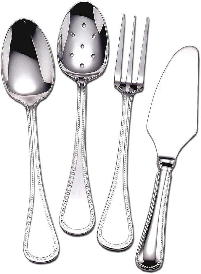 Couzon Le Perle Stainless Steel Flatware 4 Piece Serving Set