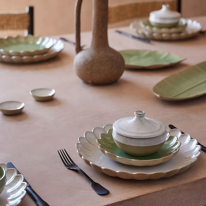 Costa Nova Ceramic Stoneware 7" Appetizer Plate - Marrakesh Collection, Eucalyptus| Microwave & Dishwasher Safe Dinnerware | Food Safe Glazing | Restaurant Quality Dinnerware