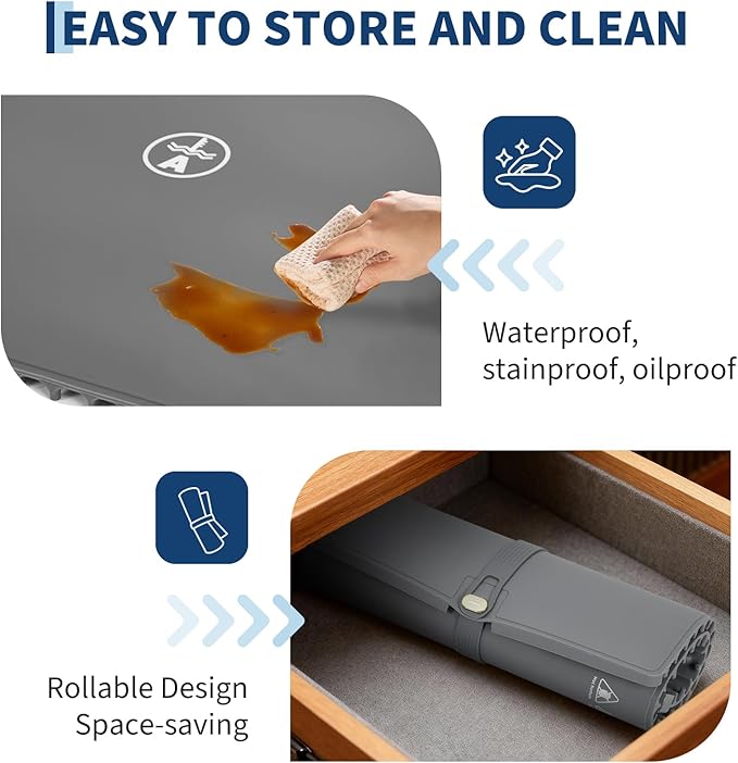 GarveeHome Food Warming Mat for Countertop, 24x15 Inch Dual Zone Electric Warming Tray with Timer & 6 Temp Settings, Portable Food Warmer for Parties Buffets Home Daily Use, Grey