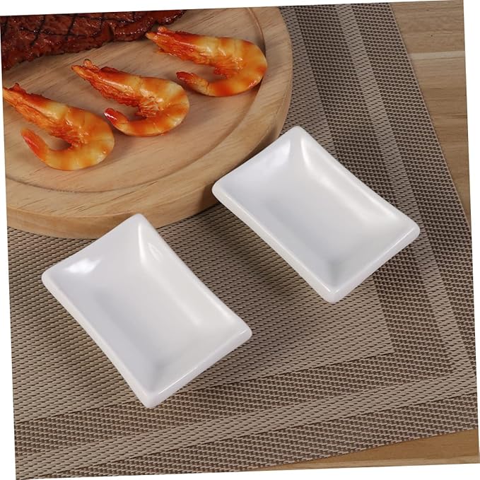 2pcs Ceramic Snack Plate Condiment Appetizer Serving Tray Sauce Dishes