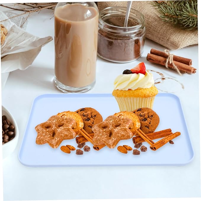VALICLUD 3pcs Rectangular Wheat Straw Serving Tray Party Serving Plates for Everyday Use Sturdy Food Tray for Home for Entertaining and Storage of Tableware