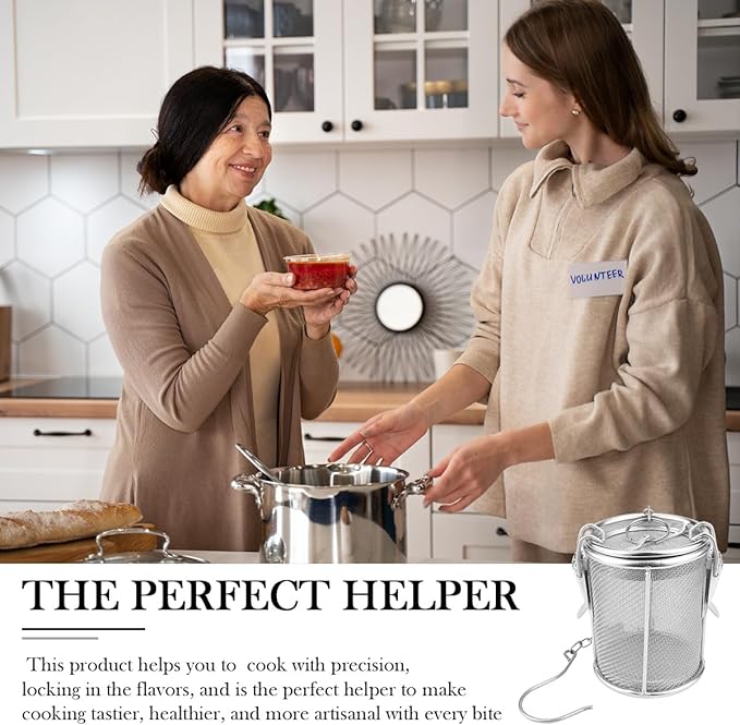 Stainless Steel Mesh Filter, Tea Strainers, Soup Seasoning Separation Basket, Tea and Spice Ball for Cooking Soup (Small)