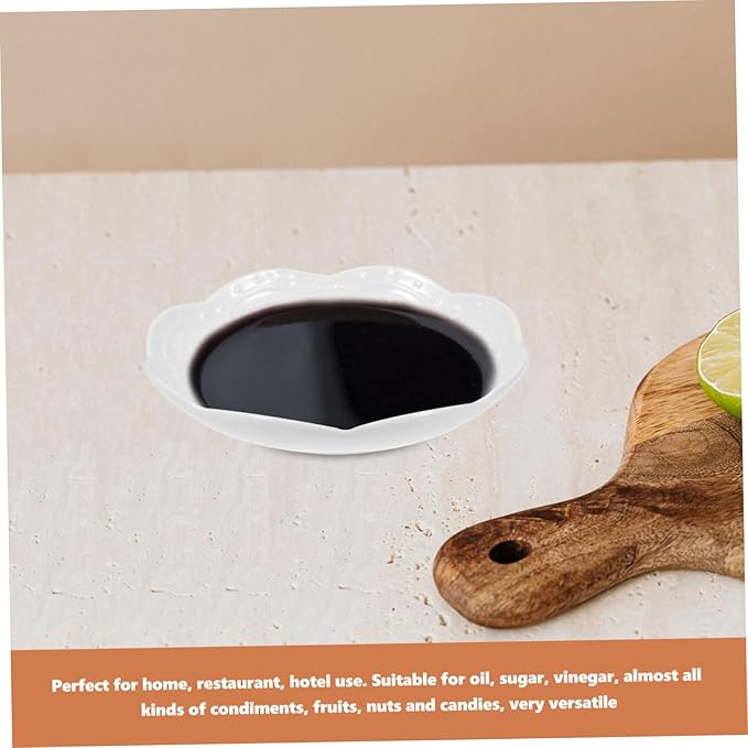 2pcs Ceramic Dipping Bowls for Appetizers Elegant Sauce Dishes Modern Design Stackable Plates for Home Hotel Restaurant Use for Seasonings and Sauces