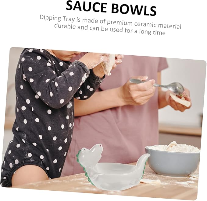 Appetizer Dish Decorative Ceramic Seasoning Plate Multi Use Dipping Tray for Sauces Soy Sauce and Condiments for Restaurants Parties and Family Dinners