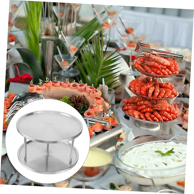 Stainless Steel Seafood Serving Platter Rust Resistant Snack and Dessert Plate for Home Use Silver Texture Tray Easy to Clean Oven and Dishwasher Safe