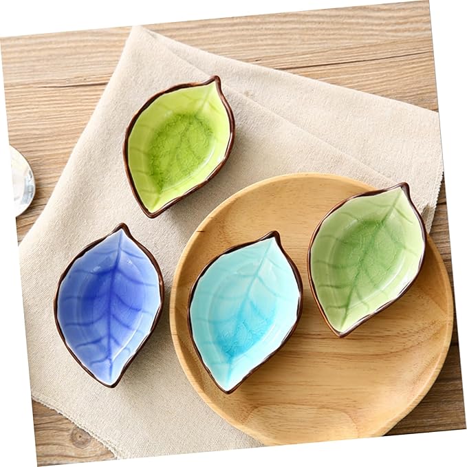 Garneck 3pcs Ceramic Sauce Dishes for Condiments Platters for Appetizers Seasoning Plates for Dipping Mustard Sauce Random Style