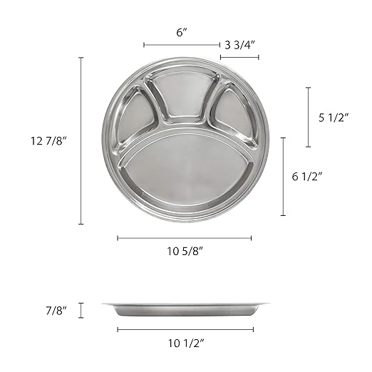 Thunder Group SLCRT004 Compartment Tray 12-1/2" Diameter 4-Wells