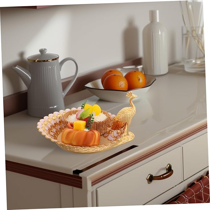 GLEAVI Metal Serving Platter Decorative Fruit Cake Tray Decorative Plate for Party