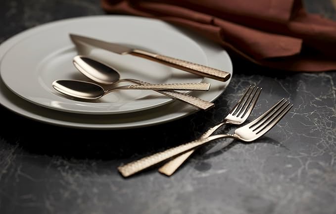 Hampton Forge 895119 Rose In Full Rose Gold 40 Piece Flatware Set