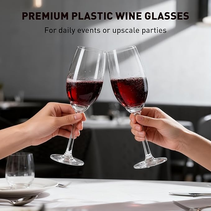 Plastic Wine Glasses Set of 4: 12oz Detachable Drinking Stemless Wine Glass - Reusable Outdoor Portable Shatterproof Wine Tumbler