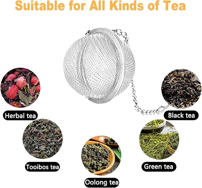 Cat Tea Infuser 2 Pack - Loose Tea Leaf Steeper with Playful Pink & Black Cat Charms, Fine Mesh Tea Ball for Loose Leaf Tea, Premium 304 Stainless Steel, Purrfect Gift for Tea Lovers