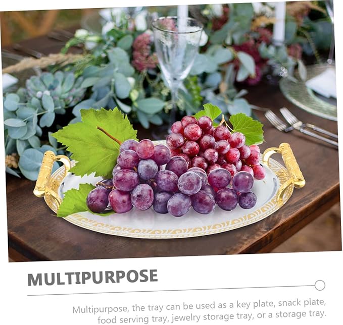 Serving Tray Elegant Snack Platter for Home Events Versatile Food Presentation Dish for Parties Weddings Housewarming More Rim Design