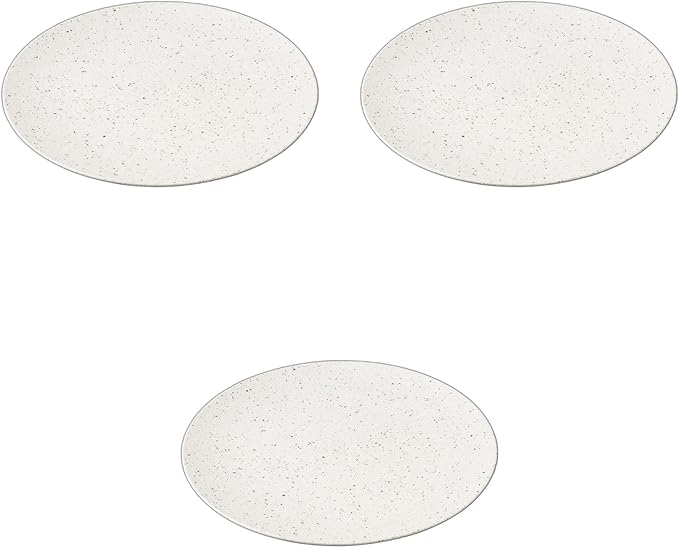 Set of 3, White Mikage, 8.7 inches (22 cm) Round Plate, 8.9 x 0.6 inches (22.5 x 1.5 cm) | Serving Plate Ceramic Setomonohonpo
