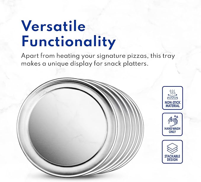 New Star Foodservice 50813 Restaurant-Grade Aluminum Pizza Pan, Baking Tray, Coupe Style, 12-Inch