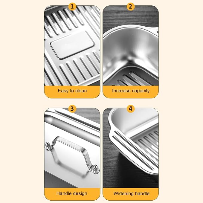 Elegant Silver Square Serving Tray Practical Stainless Steel Food Platter Rusts Dishwasher Compatible