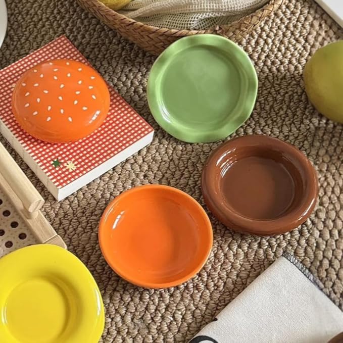 Burger 6-layer Mini Plates Sushi Dip Starter Dessert Snack Plate 8-piece Combination Set