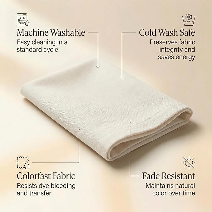 Accent Home 100% Cotton Napkins, Delicate Cloth Napkins for Dinners, Parties and Weddings,18 x 18 Inch Set of 6 - Ivory