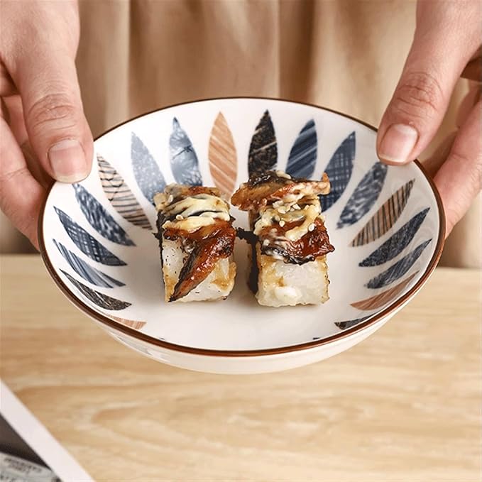 Appetizer Bowls Round Plates Home Ceramic Dessert Plates Set 2 or 4, Dipping Dishes Apply to Sushi Sauce Snack Appetizer and Kitchen Prep. Salad Bowls (Color : 1)