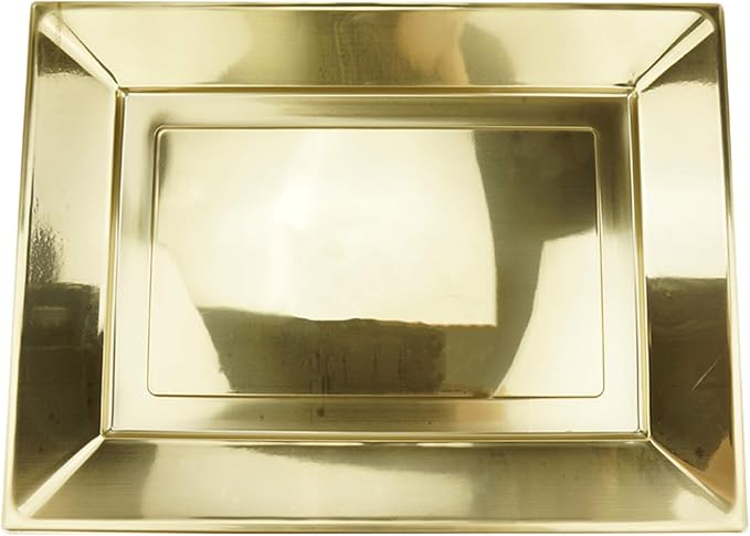 Homeford Rectangular Party Serving Tray, 15-Inch, 2-Count (Gold)