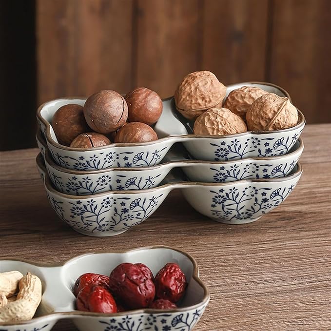Sauce Dish Formatted Snack Bowl Dipping Plate Ceramic Commercial Cooking Seasoning Sauce Bowl Snack Plate Snack Plate(4-Piece)