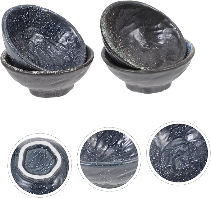 Cabilock 4pcs Ceramic Spice Dishes Sauce Holders Appetizer Plates Elegant Kitchen Accessories for Friends