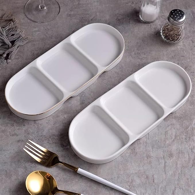 Appetizer Bowls Convenient and Practical Compartmentalized Plate Snack Plate Cold Dishes Plate Small Dishes Plate Appetizer Plate Salad Bowls (Color : B)