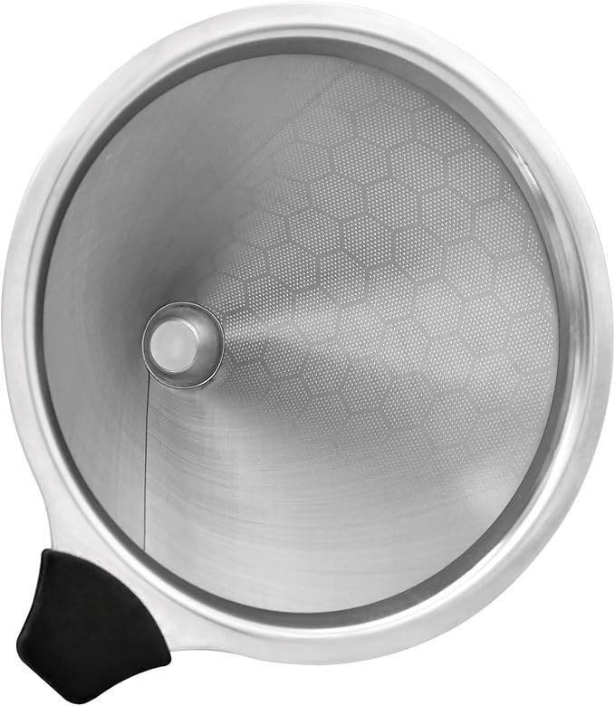 Pour Over Coffee Filter Compatible with Chemex 6/8/10 Cups & Hario V60 02 03, Reusable Stainless Steel Metal Cone Slow Drip Coffee Filter, Coffees Pour Over Dripper Filters