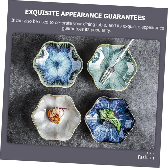 3pcs Ceramic Seasoning Dishes Assorted Color Appetizer Plates for Sauces Dips and Condiments for Home Restaurants and Entertaining
