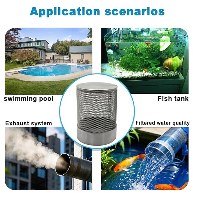 2inch 304 Stainless Steel Filter Head with Internal Thread Diameter of 58mm Connected to DN50 2-inch Water Pipe Filter Used to Remove Debris and Reduce Solid Entry(1pcs)