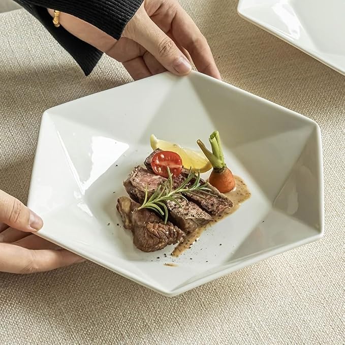 Dinner Plates Simple Ceramic Plate Tableware Vegetable and Fruit Salad Bowl Home Dessert Restaurant Barbecue Serving Plate