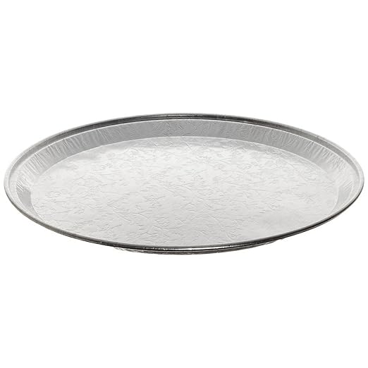 Durable Packaging Aluminum Cater Trays, Flat Tray, 12" Diameter X 0.56"h, Silver, 50/carton