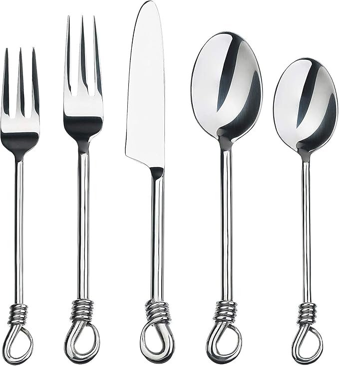 Silverware Twist Collection Polished Stainless Steel Flatware Set (Set of 1)