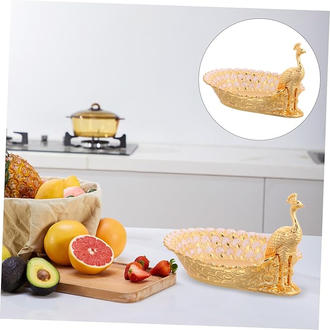 GLEAVI Elegant Gold Fruit Plate European Style Serving Tray Snack Dessert Display