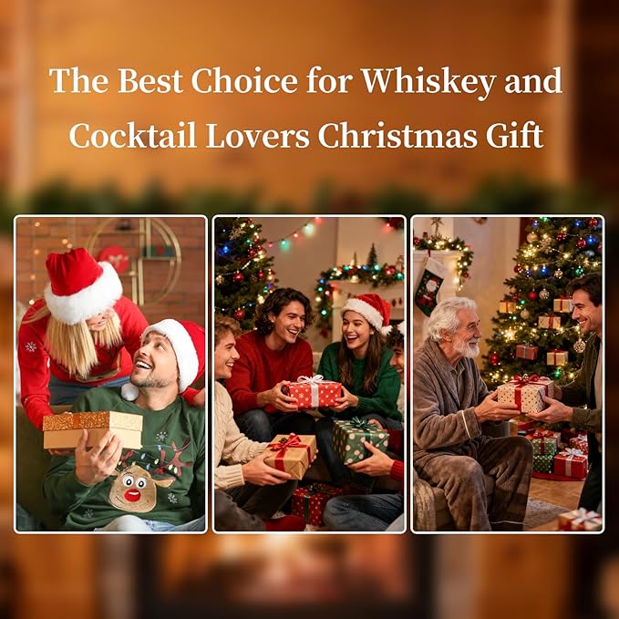 Whiskey Smoker Kit with Torch & 6 Flavors Wood Chips - Premium Bourbon Cocktail Smoker Set,Old Fashioned Drink Smoker Kit, Christmas Gifts for Men, Dad, Husband (Butane Not Included)