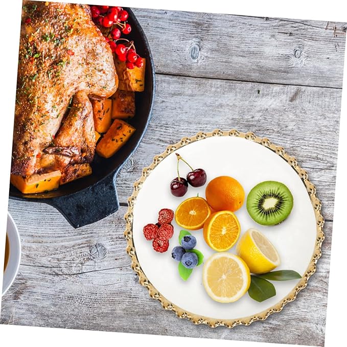 Double Ceramic Fruit and Appetizer Plate White Salad Dish for Party Serving Side Dish Tray for Dessert Pasta and Snacks in Home Restaurant