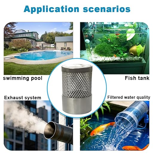 3/4" 304 stainless steel filter head with internal thread diameter of 25mm connected to 3/4" inch water pipe filter Used to Remove Debris and Reduce Solid Entry(1pcs)