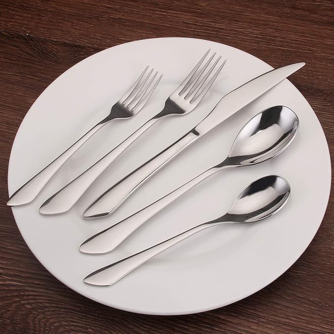 Silverware Set, 20-Piece Stainless Steel Flatware Set Service for 4, Mirror Polishing Tableware Cutlery Set for Home and Restaurant, Dishwasher Safe