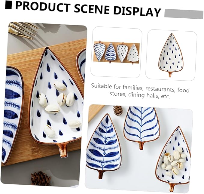 Creative Leaf Shaped Snack Dish Premium Food Serving Plate for Appetizers Sauces Desserts Easy to Clean Tableware for Home Restaurants