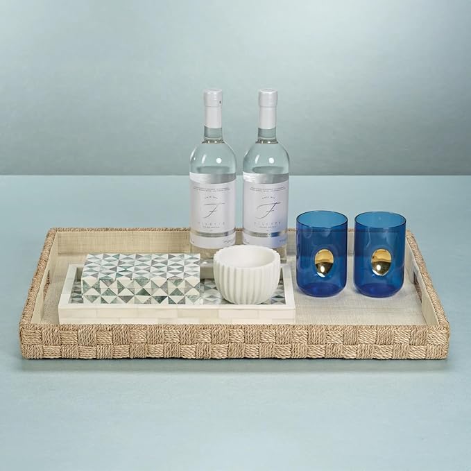 Zodax Abaca Rope Serving Tray | Extra Large 24" x 16"
