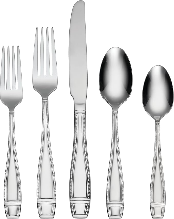Oneida Ellis 42 Piece Everyday Flatware, Service for 8 18/0 Stainless Steel, Silverware Set