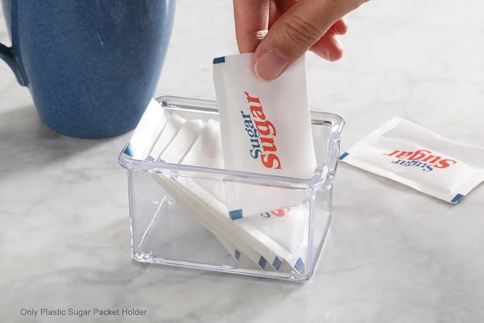 New Star Foodservice 28447 Plastic Sugar Packet Holder, Clear, Set of 12